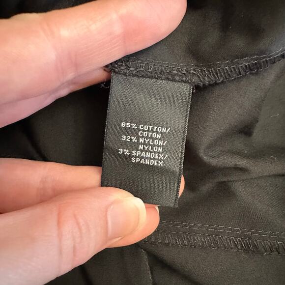 Lafayette 148 New York Black Contrast Stitch Button Front Blouse Women’s 0 XS - Picture 9 of 9